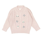 Embroidered Sweater - Rose - pima cotton