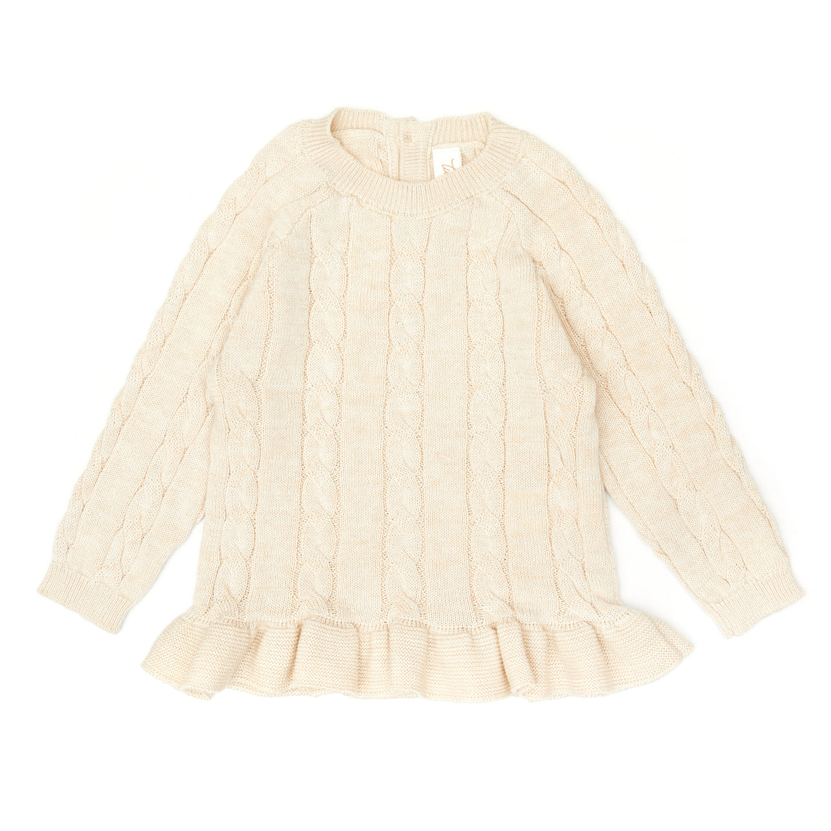 Evelyn Sweater - Natural & oatmeal marl - pima cotton