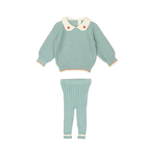 Set Lily Sweater + Knitted Pant - Jade - pima cotton