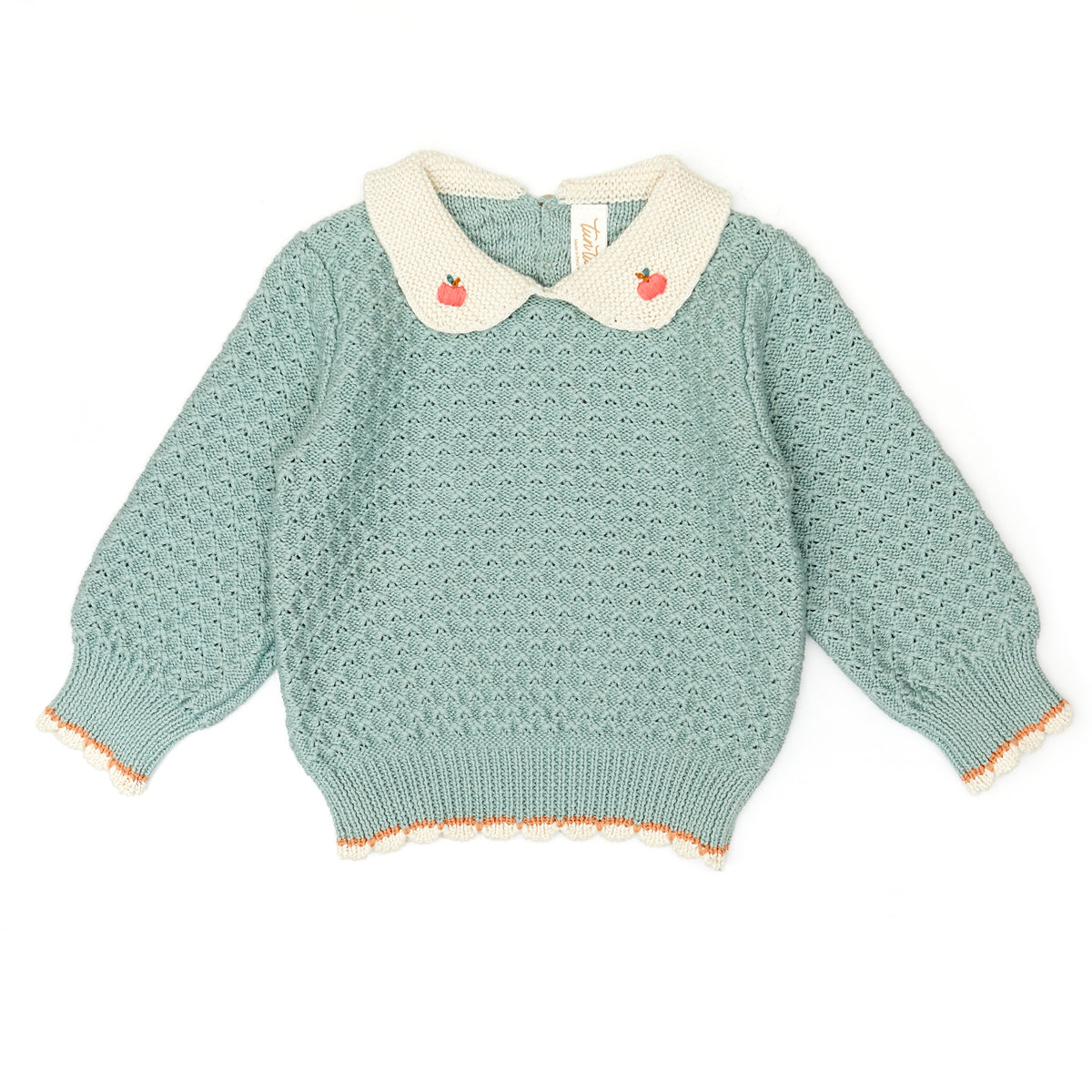 Lily Sweater - Jade & natural - pima cotton