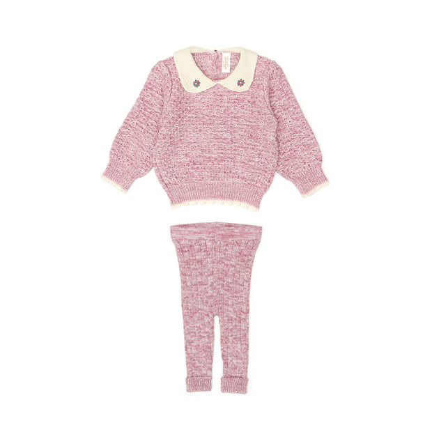 Set Lily Sweater + Leggins - Mauve marl - pima cotton