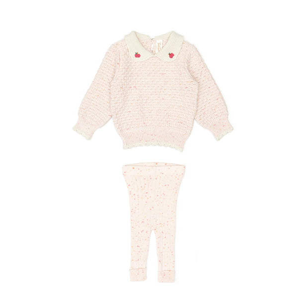 Set Lily Sweater + Leggins - Rose confetti - pima cotton