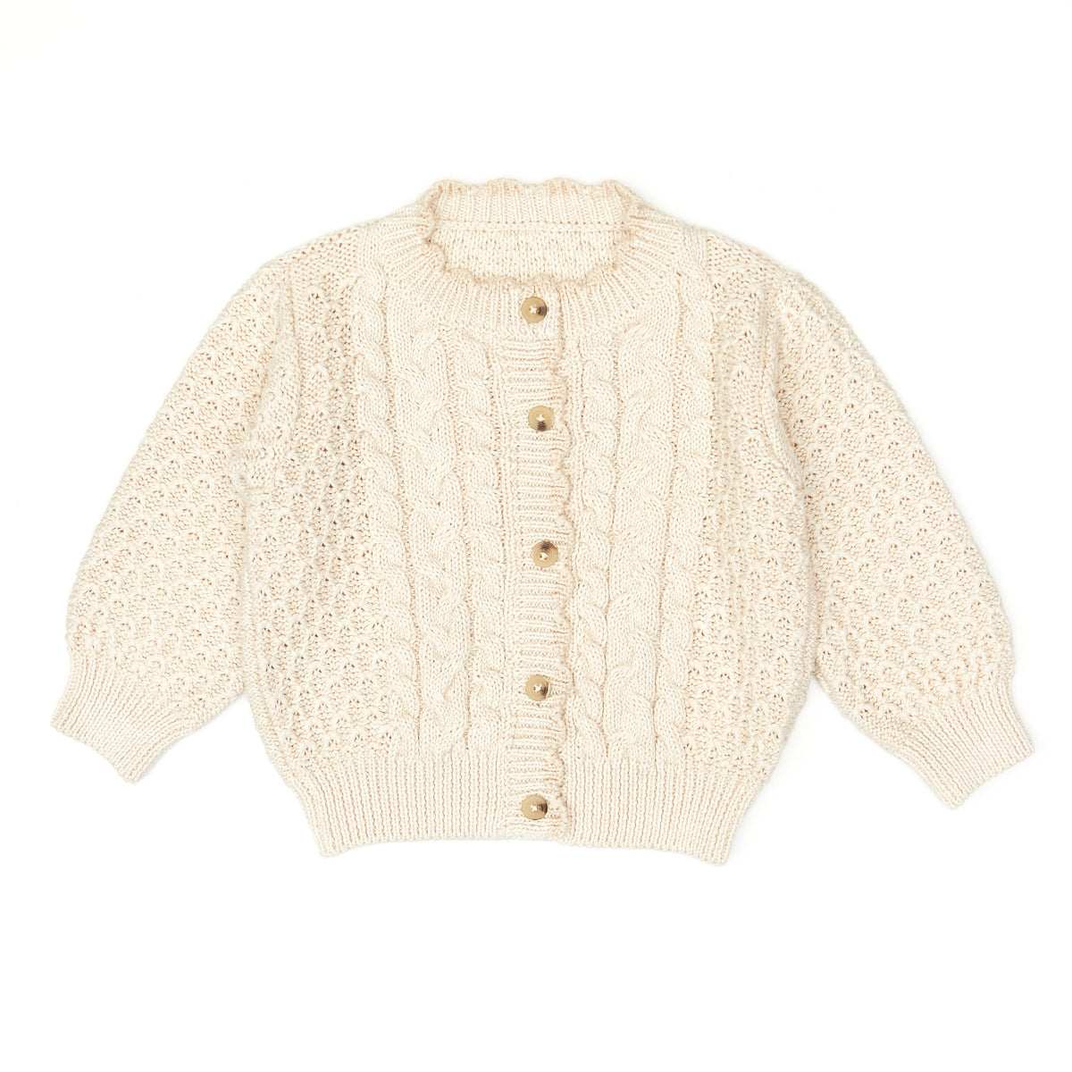 Knitted Cardigan - Natural & Oatmeal marl - pima cotton