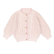 Set Knitted Cardigan + Knitted Leggin - Rose - pima cotton