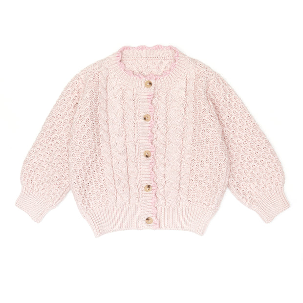 Set Knitted Cardigan + Knitted Leggin - Rose - pima cotton