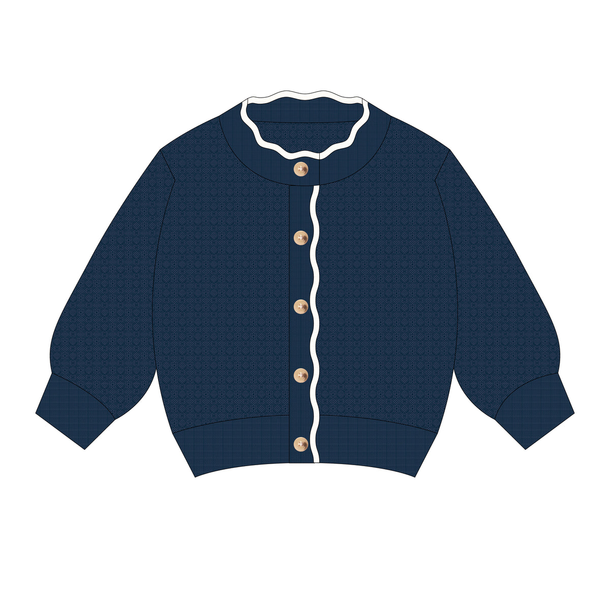Knitted Cardigan - Navy - pima cotton