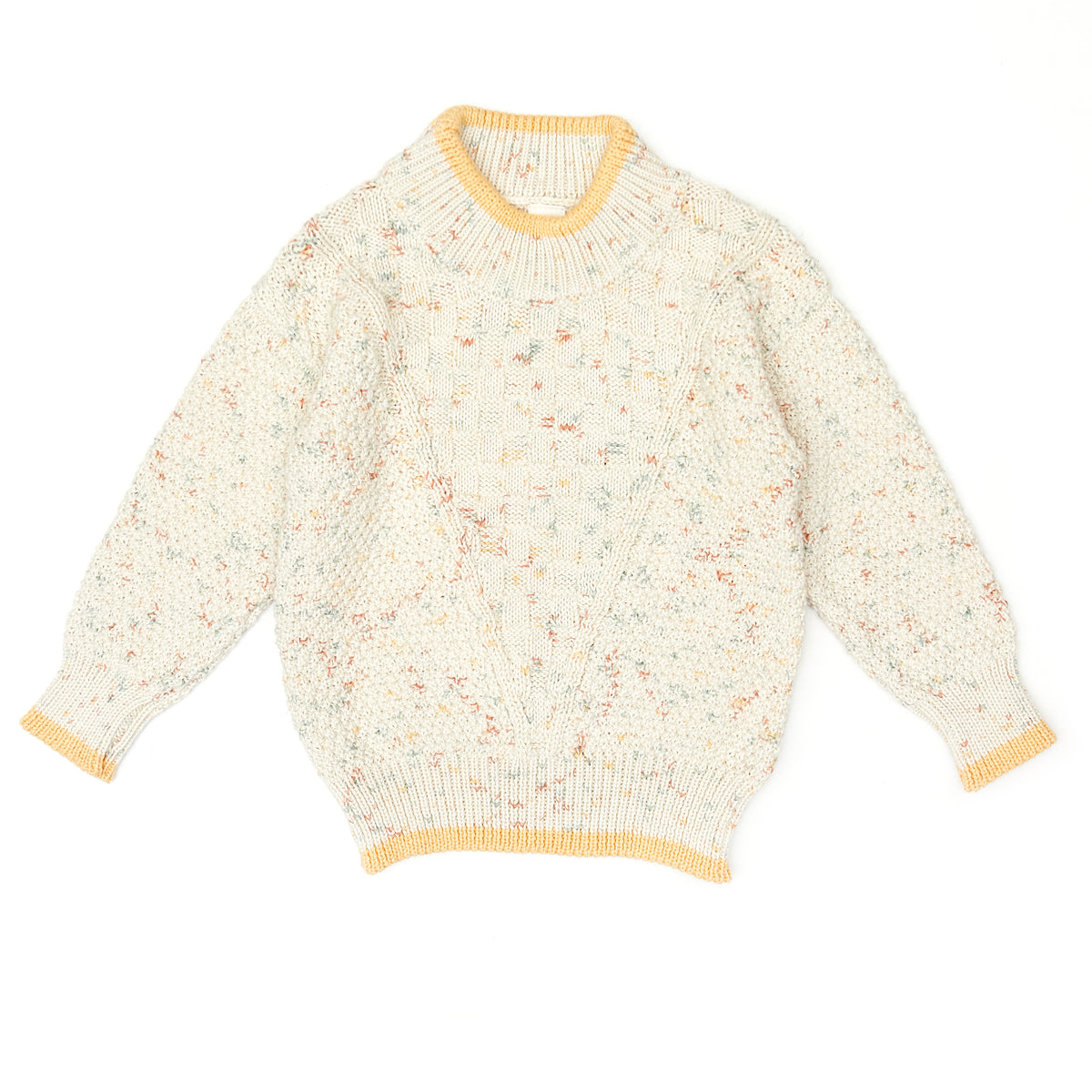 River Sweater - Natural confetti & mustard seed - pima cotton