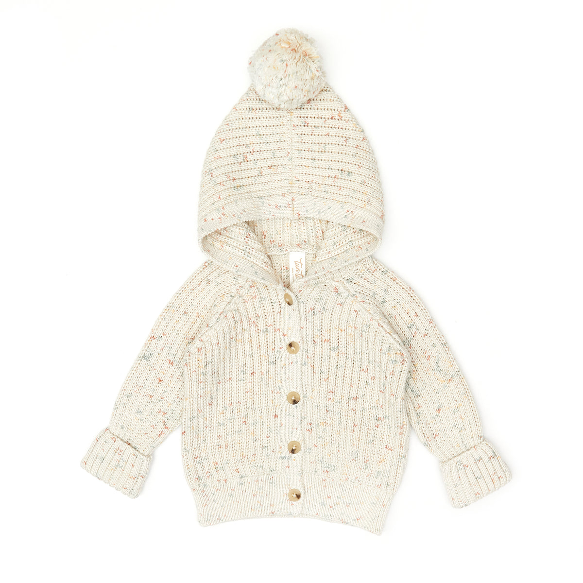 Hooded Sweater - Natural confetti - pima cotton