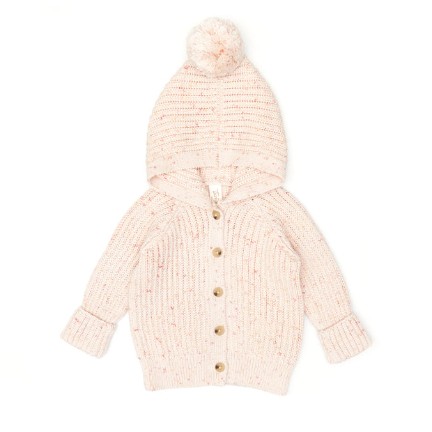 Hooded Sweater - Rose confetti - pima cotton