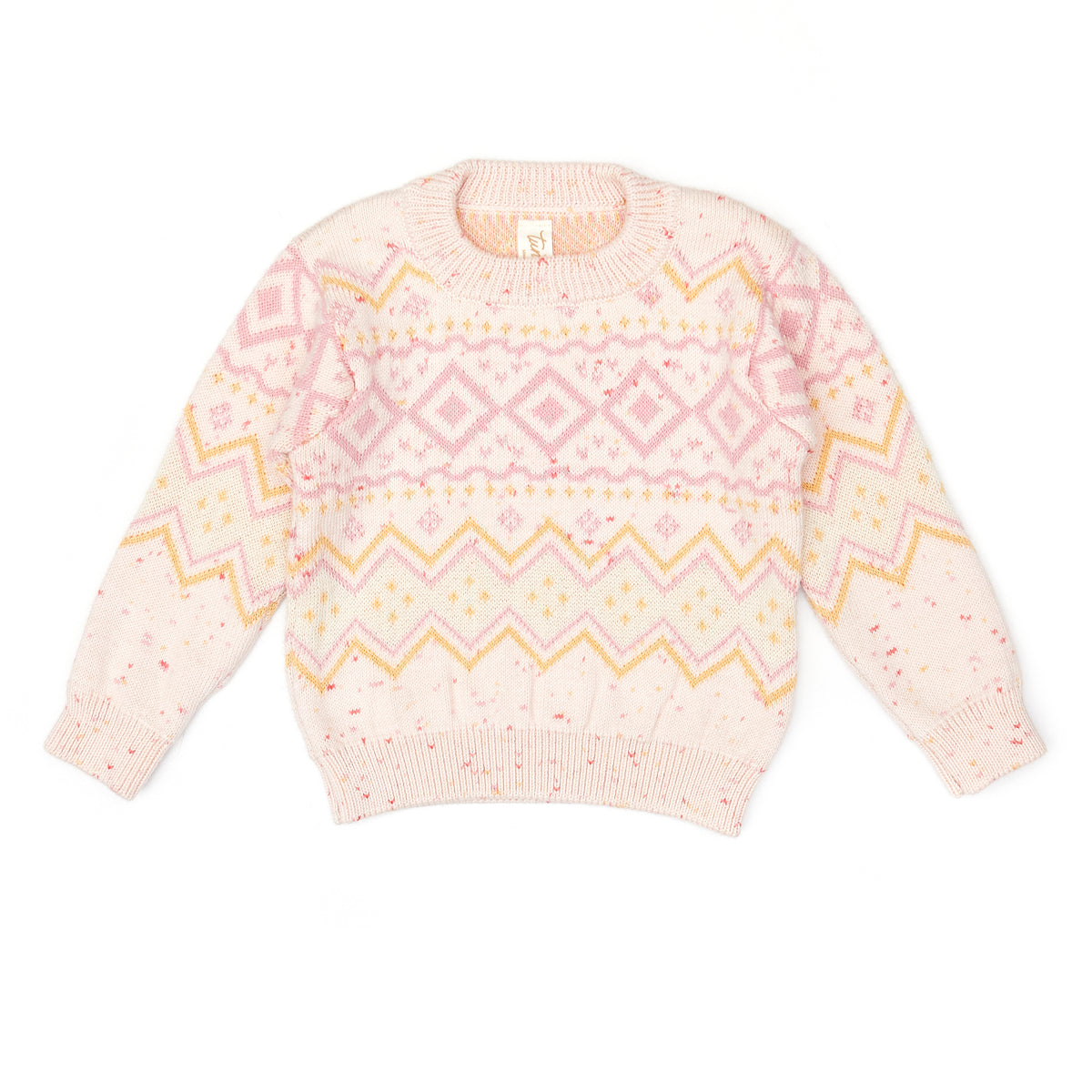 Winter Sweater - Rose confetti & cameo pink & mustard seed - pima cotton