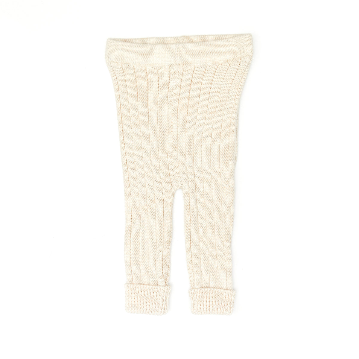 Knitted Leggins - Natural & oatmeal marl - pima cotton