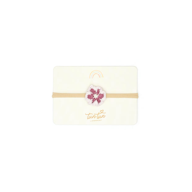 Flower Headband - Mauve & orchid ice & natural - pima cotton