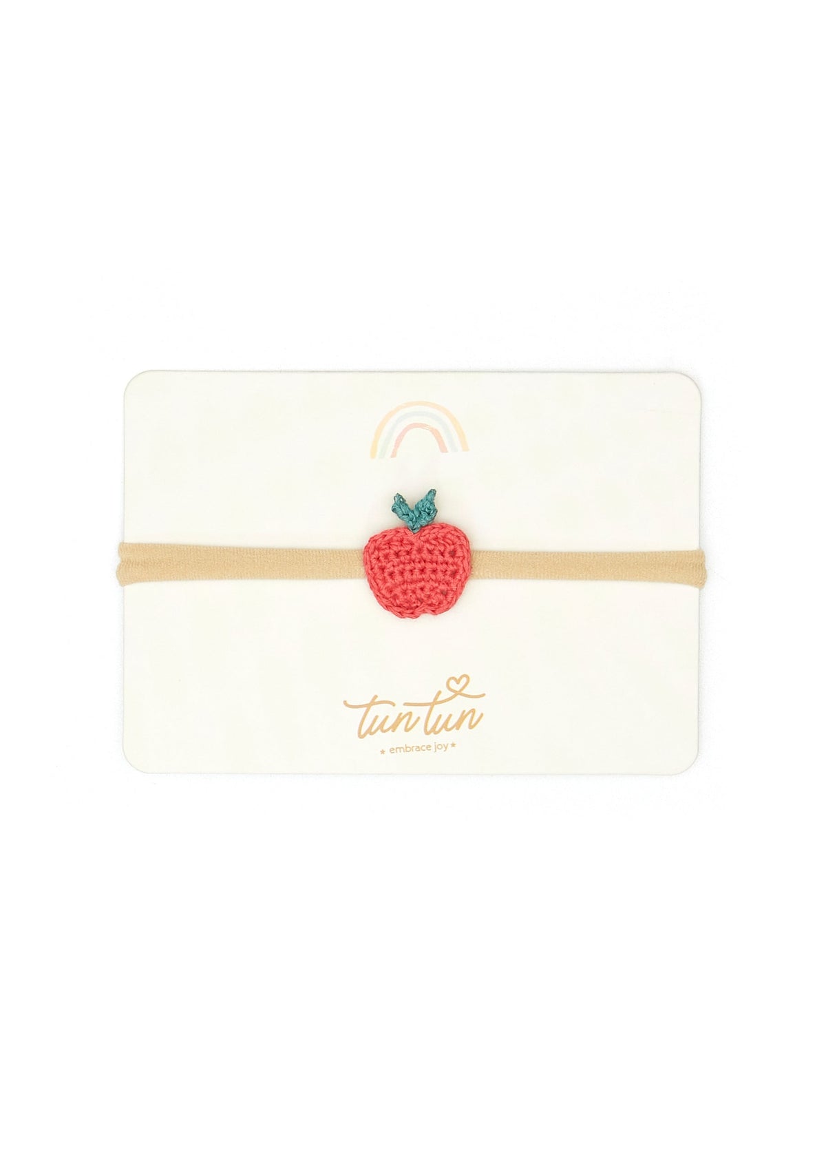 Apple headband - Red & evergreen - pima cotton