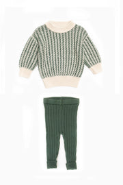 Green Forest & Natural Set Chase Sweater + Leggins Pima Cotton