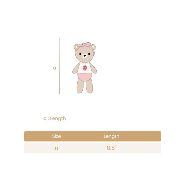 The Baby bear with strawberry Pink & natural -  8.5"