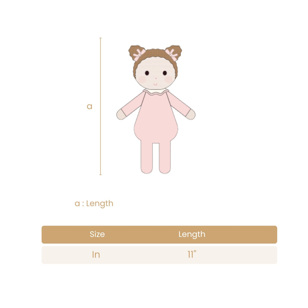 Baby Emily doll pink -  11"