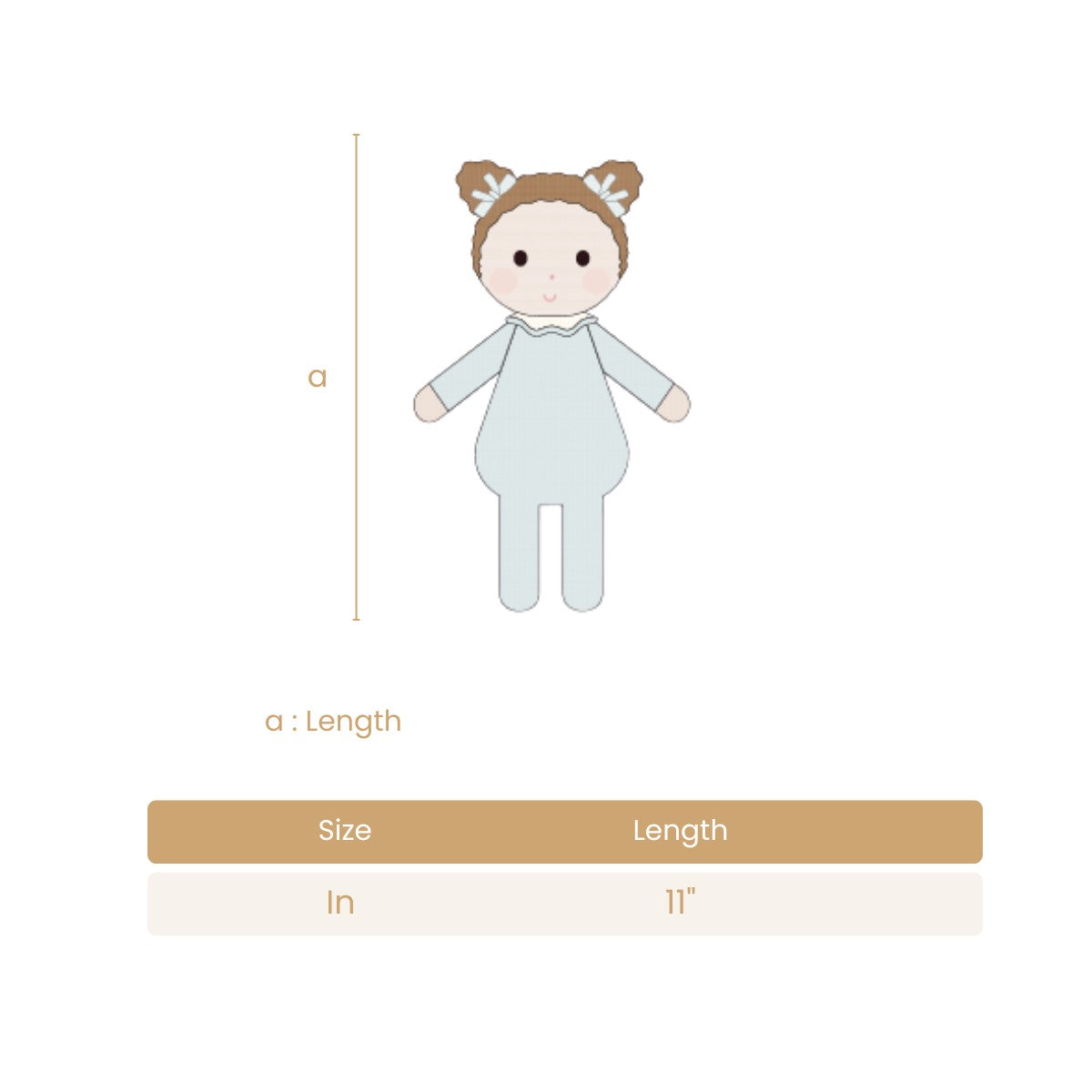 Baby Emily doll light blue - 11"
