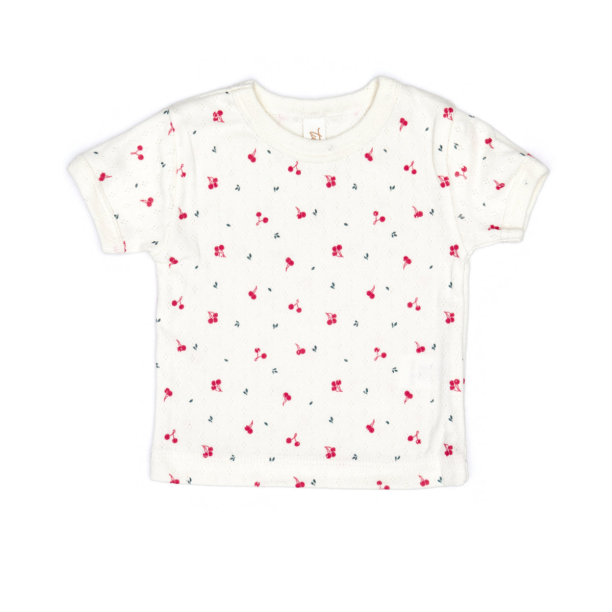 Pointelle Set Top + Short Natural little cherries