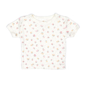 Pointelle Set Top + Short Natural flowers