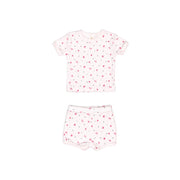 Pointelle Set Top + Short Violet little cherries