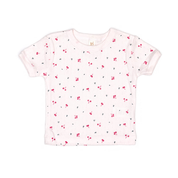 Pointelle Set Top + Short Violet little cherries