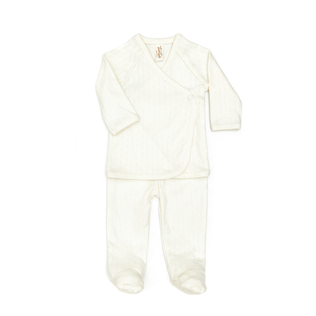POINTELLE KIMONO SET pima cotton Natural