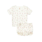 Pointelle Top + Pointelle bloomer  pima cotton Natural flowers