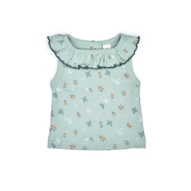 Ruffle Set Top + Bloomer Jade butterflies