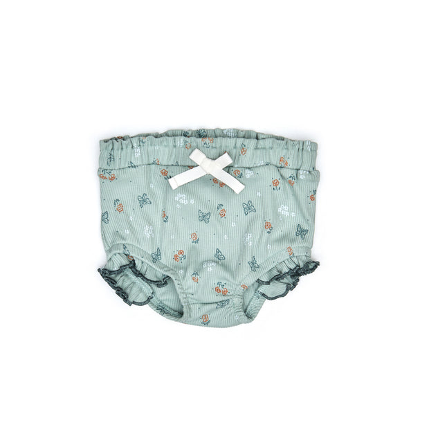Ruffle Set Top + Bloomer Jade butterflies