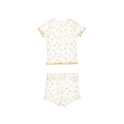 Lara Set Top + short Natural butterflies