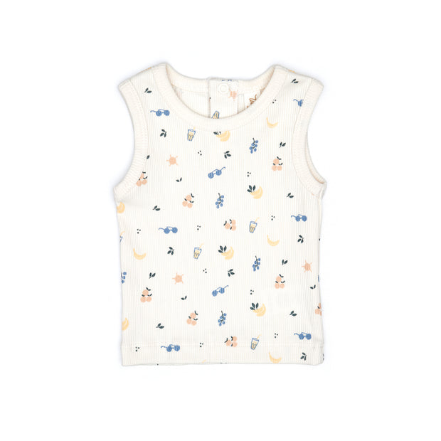 Set Sleeveless top + short natural picnic