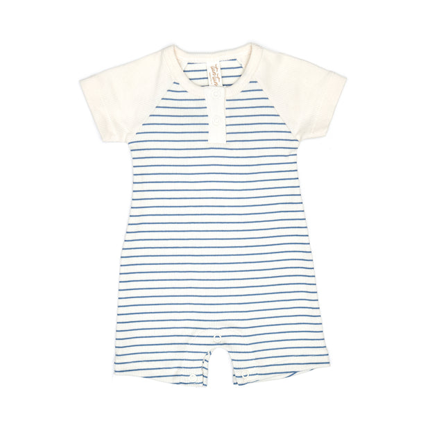 Short sleeve romper Blue heaven stripes