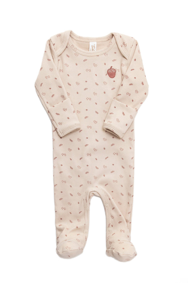 Little mushrooms oatmeal Lap shoulder footie
