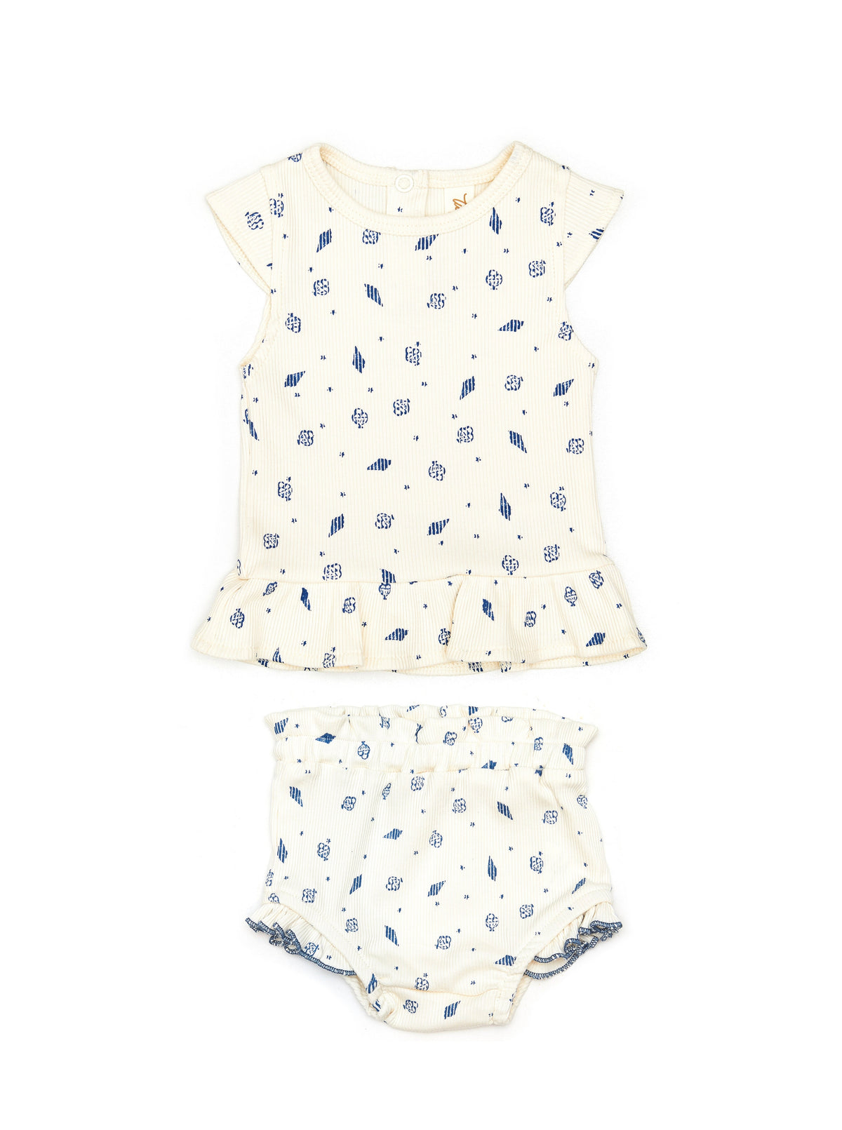 Set Mariana Top + Ribbed Bloomer Blue Gelatos
