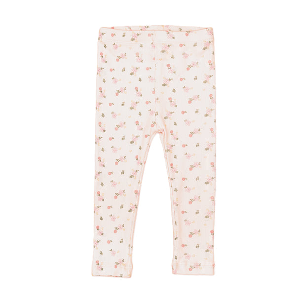 Ribbed Pant Pink Flower