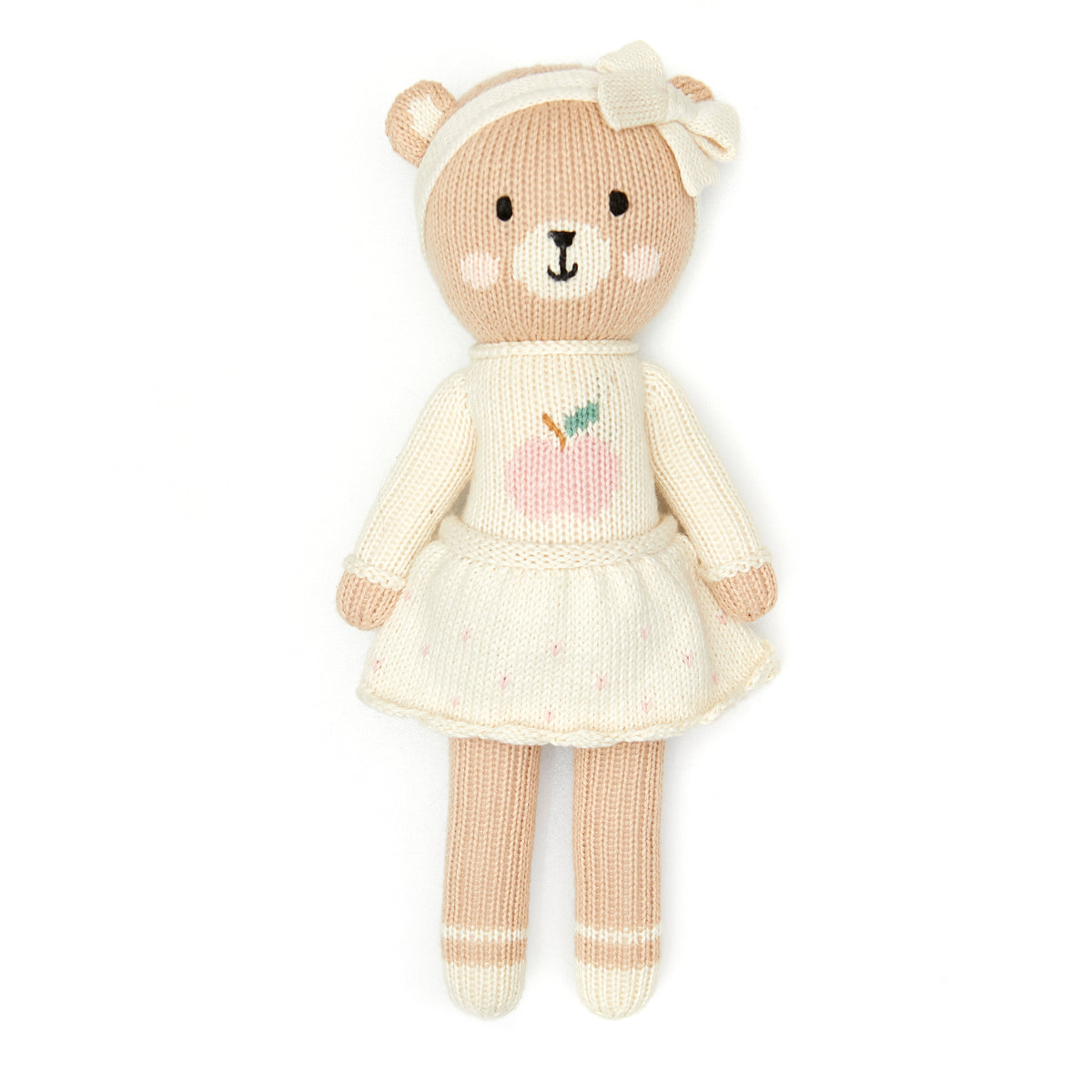 Emma the bear with apple 11"- Natural