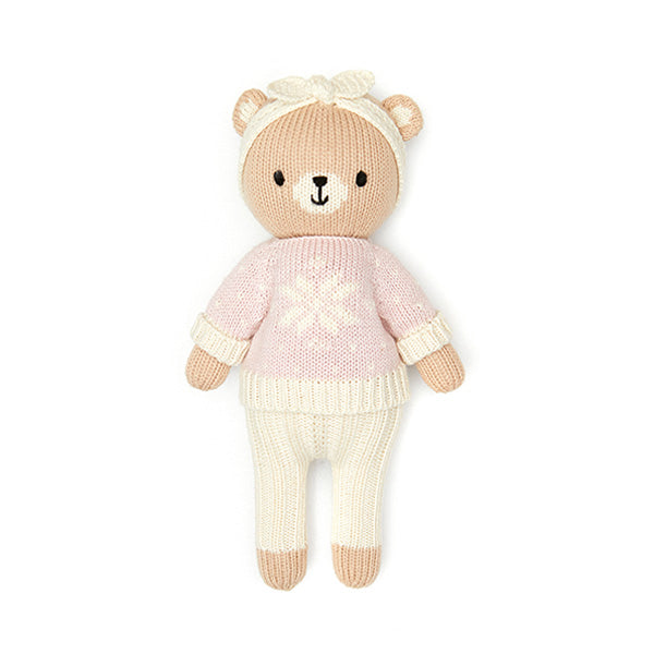 Holiday bear 11" - Natural & rose