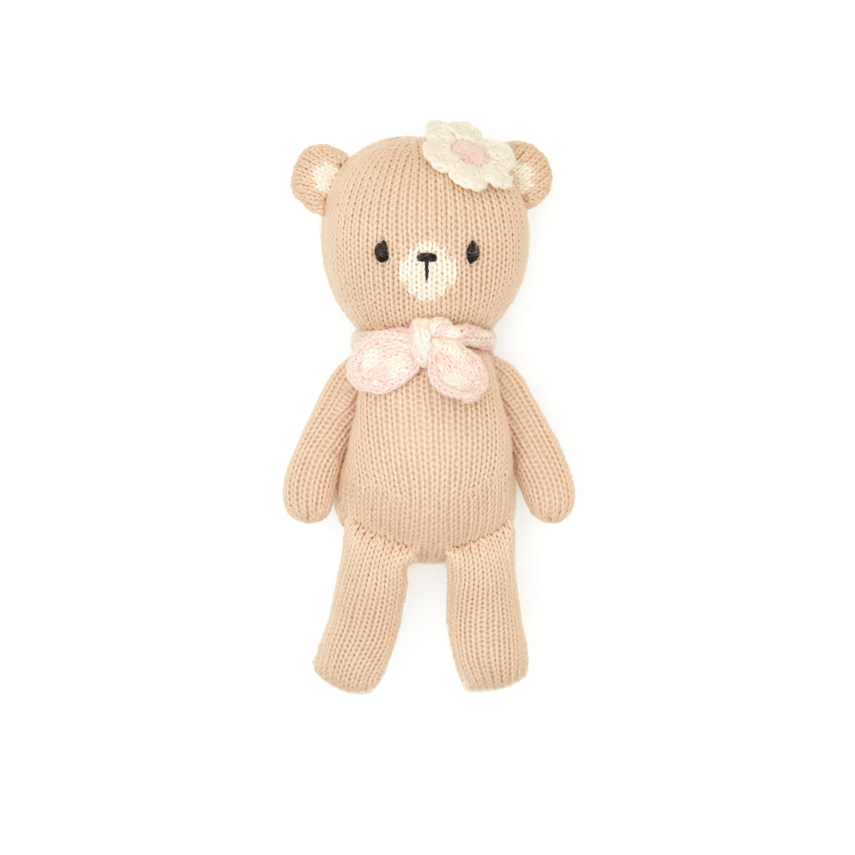 Baby Girl Farmer Bear Pink & natural 8"