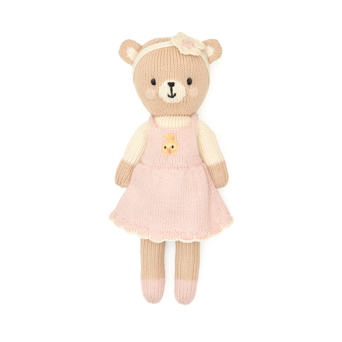 Emma The Farmer Bear Pink & natural 11"