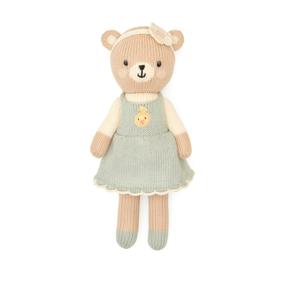 Emma The Farmer Bear Smokey green & natural 11"