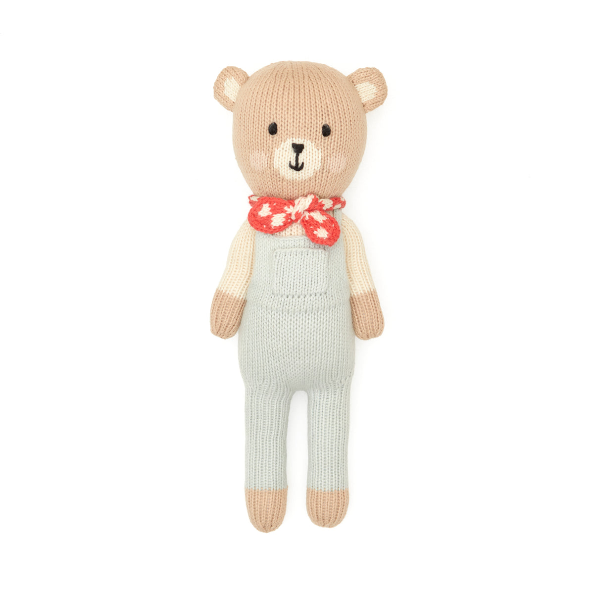 Arthur The Farmer Bear Light blue & red & natural 11"