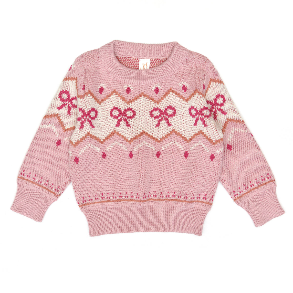 Bow sweater Rose quartz & raspberry - pima cotton