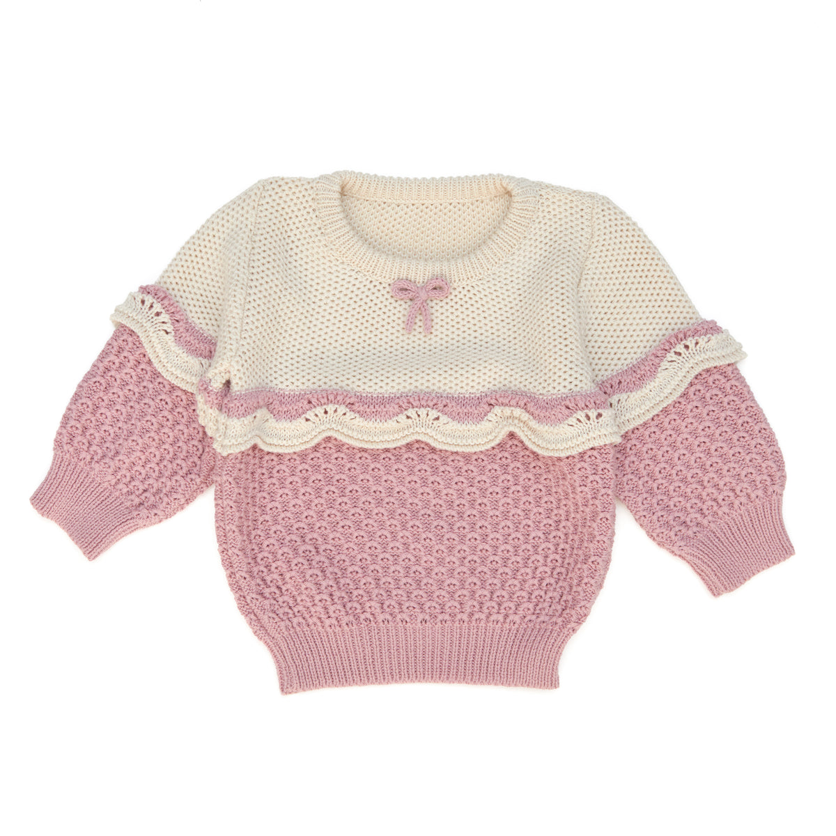 Amelie sweater Natural & rose quartz - pima cotton