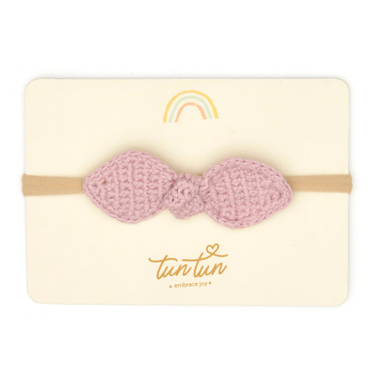 Bow headband Rose quartz - pima cotton