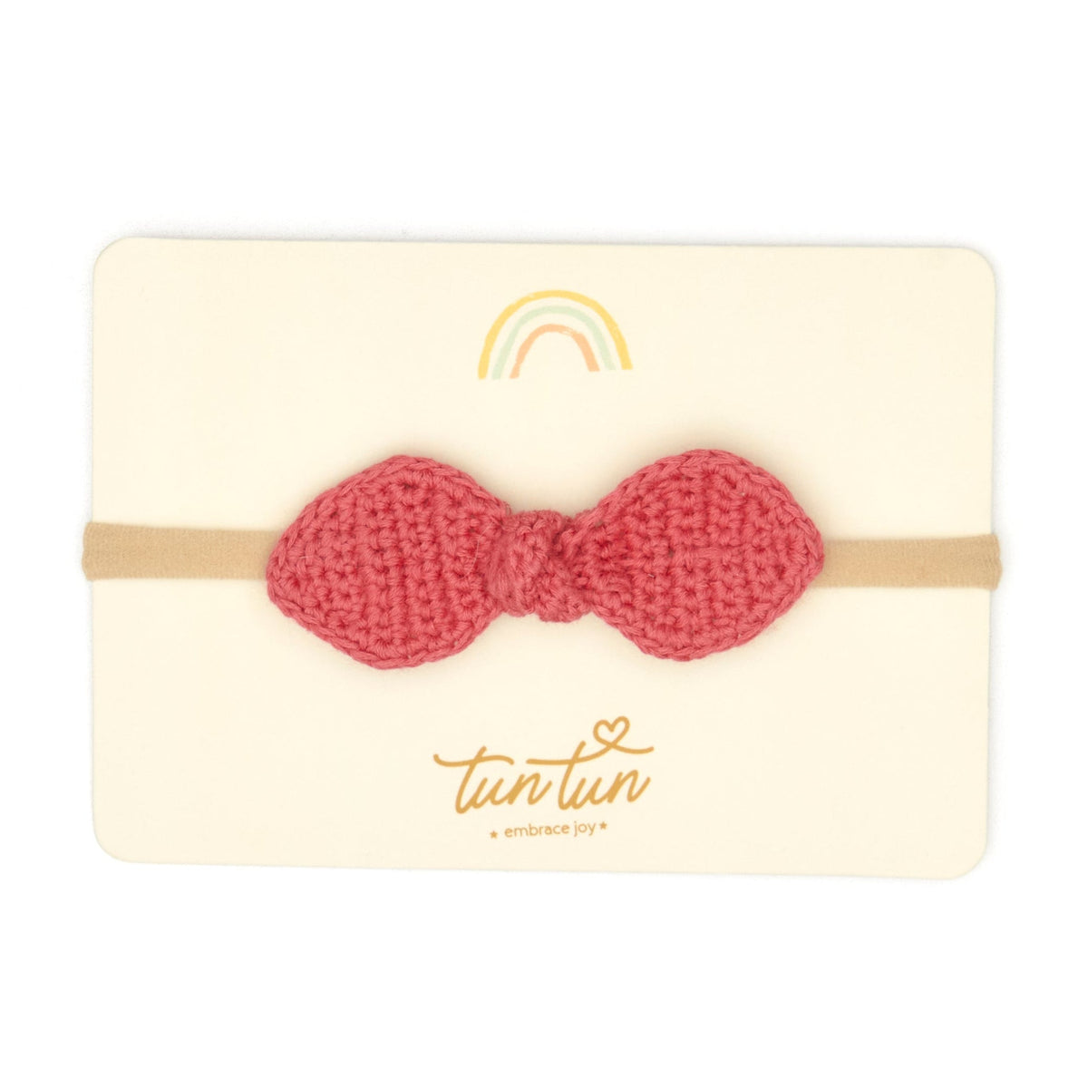 Bow headband Rosa red - pima cotton