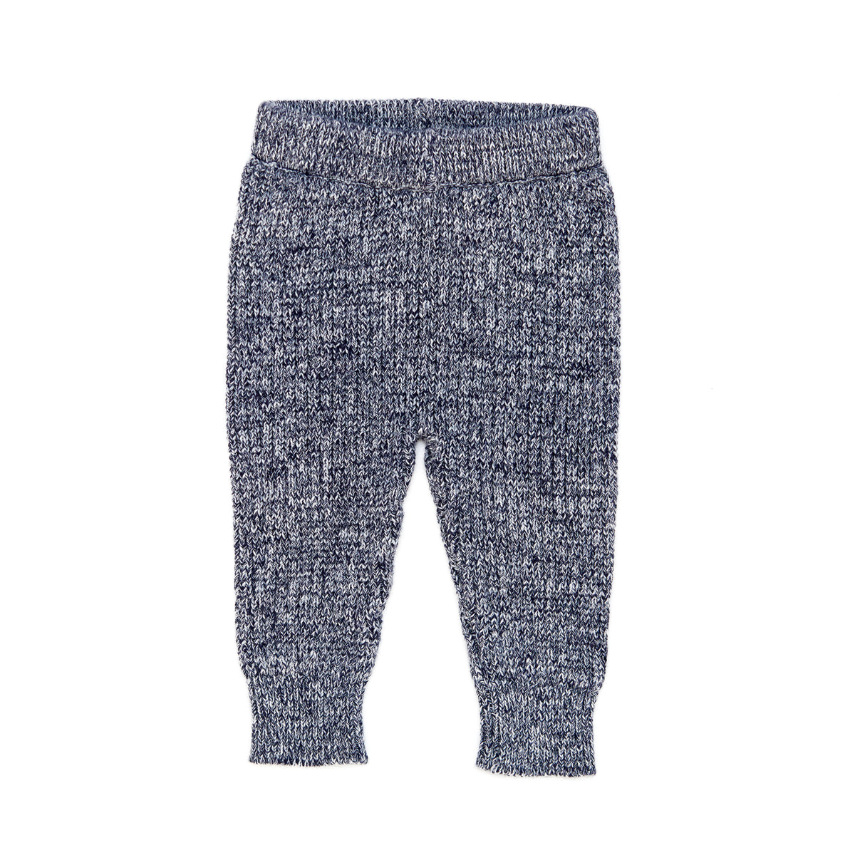 Henry Knitted pant Mist blue & navy & natural - pima cotton