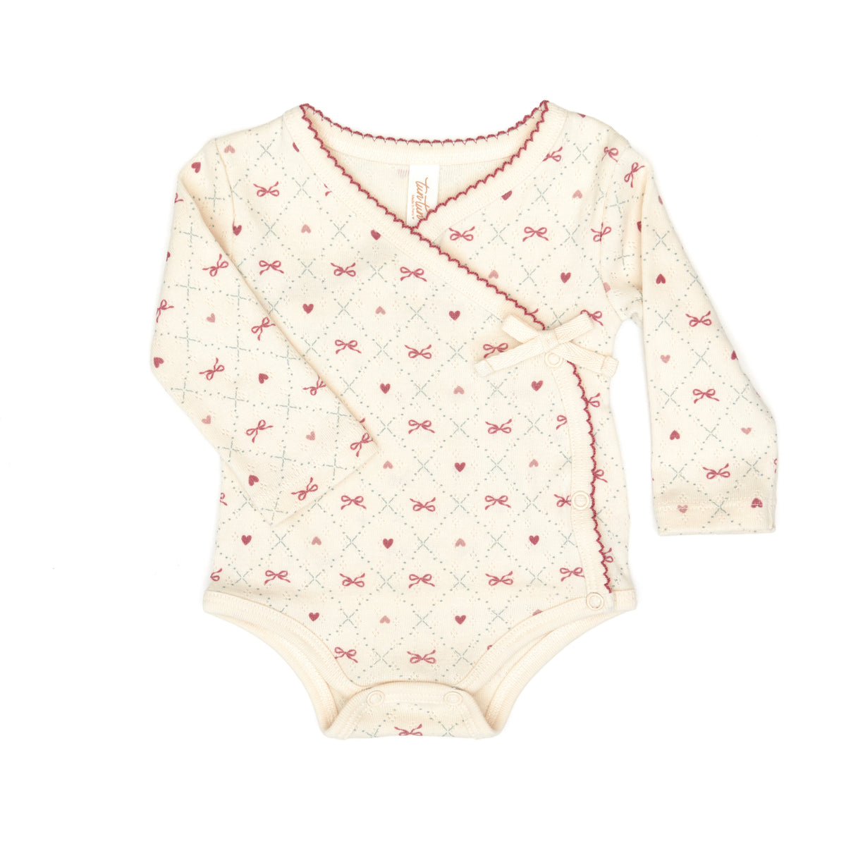 Milan bodysuit White swan raspberry bows - cotton