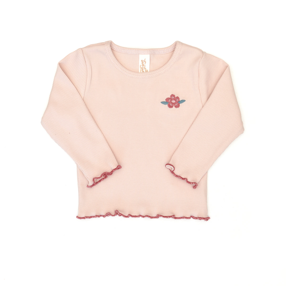 Jazmine top Shell pink - ribbed cotton