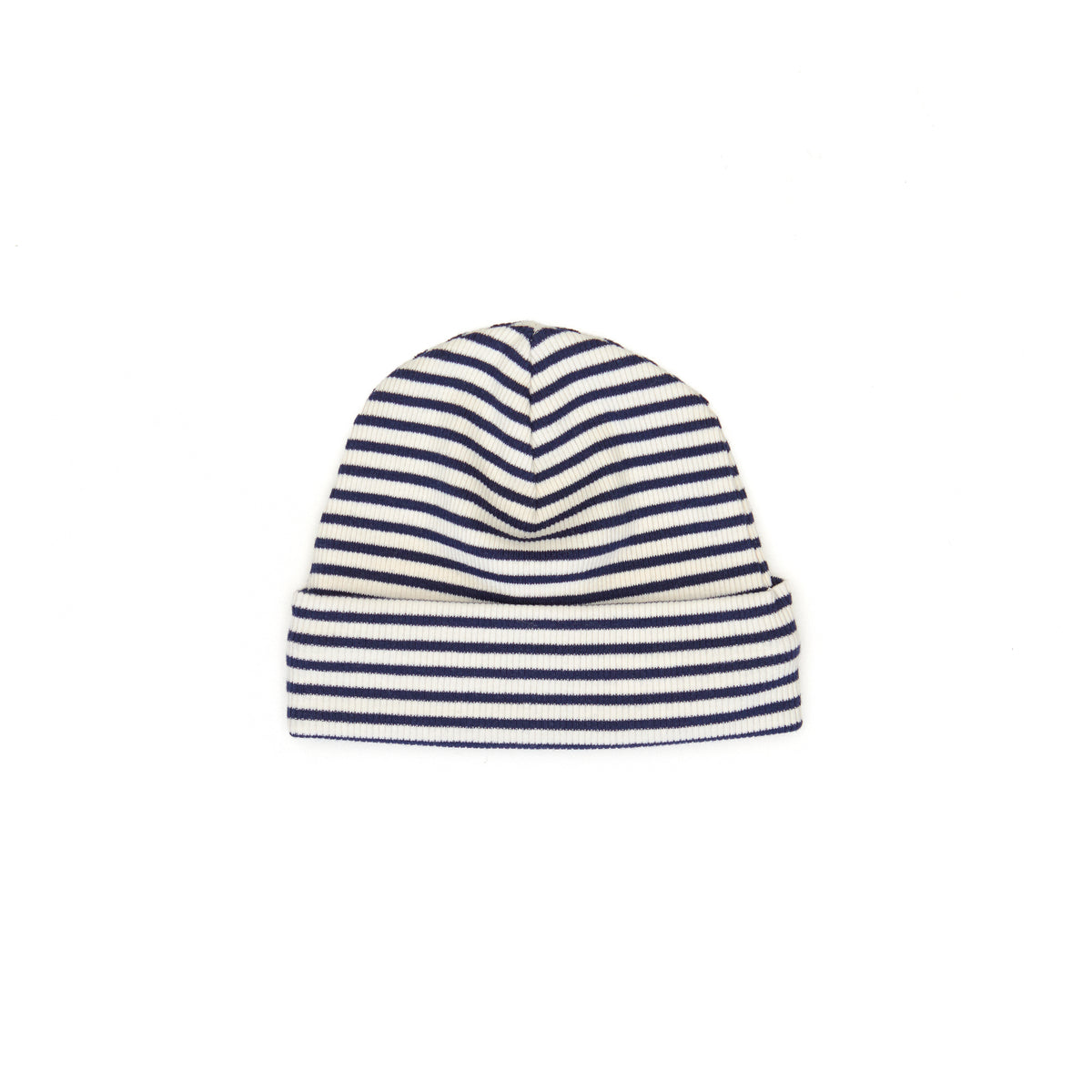 Ribbed hat Navy blue stripes - ribbed cotton