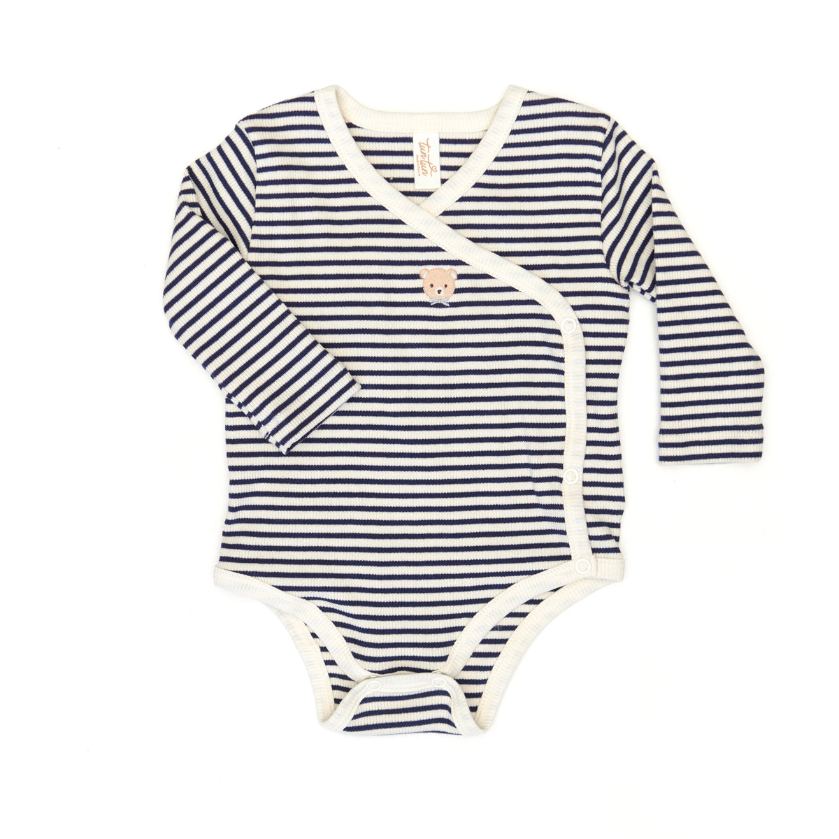 Milan ribbed bodysuit Navy blue stripes - ribbed cotton
